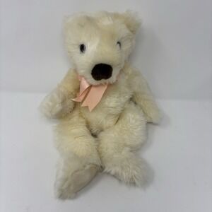 Vtg TY Classic Teddy Bear Plush 1996 White Brown Nose 12" 90s Toy Stuffie
